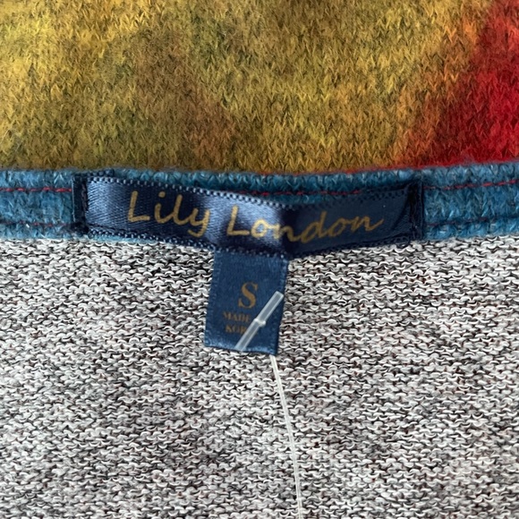 NWT Lily London Vibrant Abstract Watercolor Knit Sweater Tunic style Size S - Picture 2 of 10